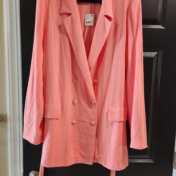 Free People Women's Olivia Linen Blend Blazer XL Host Pick - Picture 4 of 14
